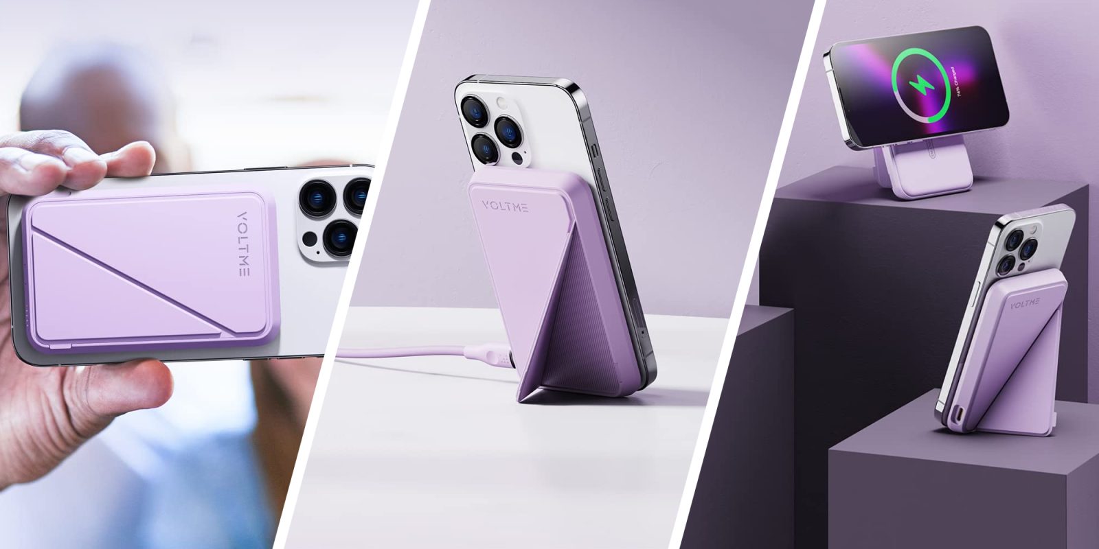 A cell phone with a purple case