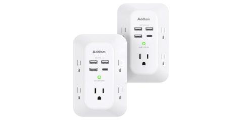 A close up of a power strip