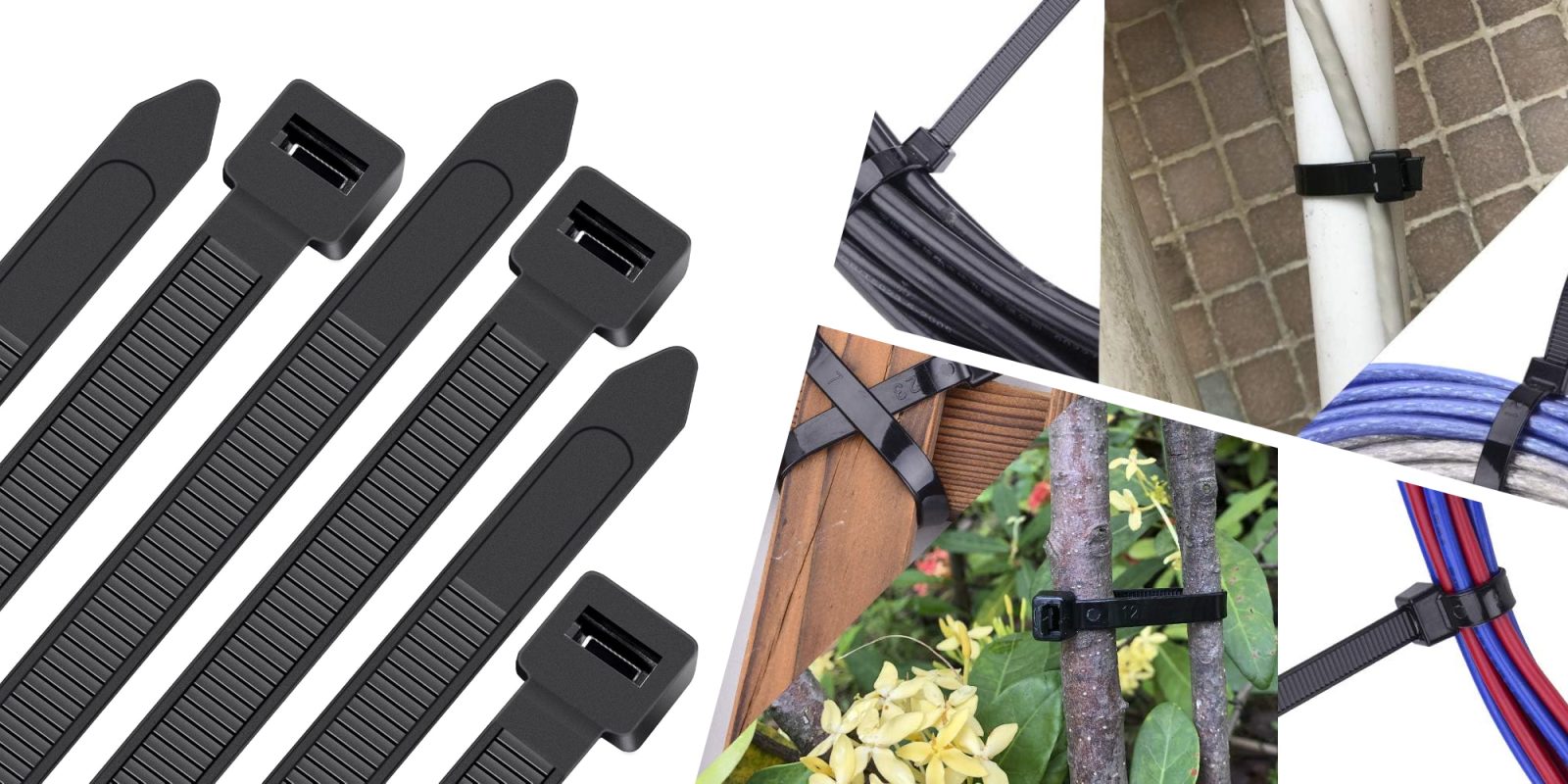 A group of black straps