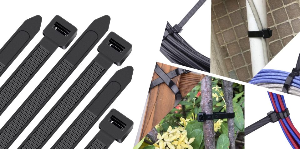 A group of black straps