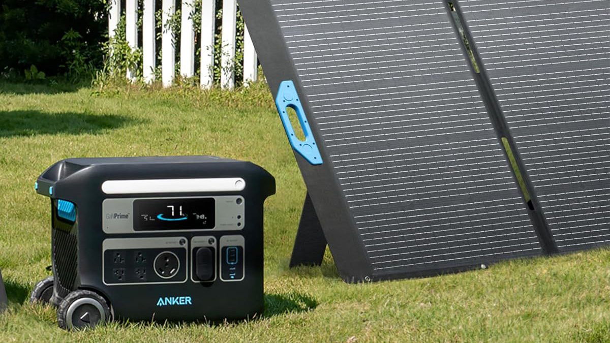 A solar panel next to a solar panel