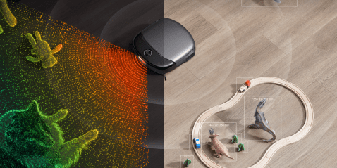 A robot on a wood floor