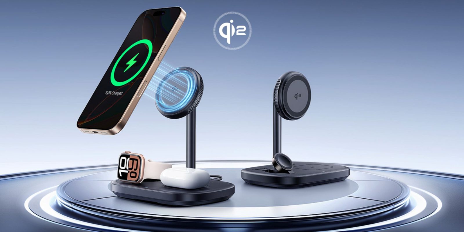 Image showing a render of Baseus 3-in-1 charging station.