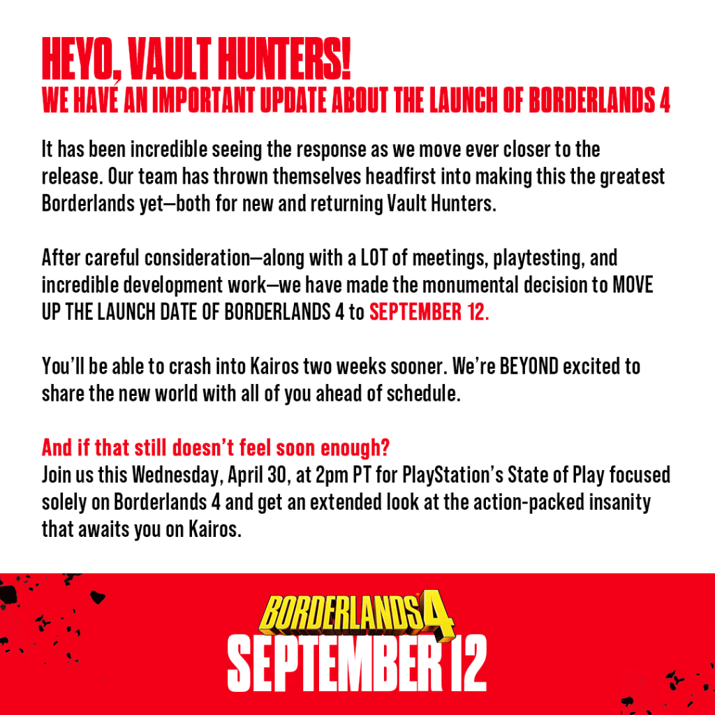 A red and white message