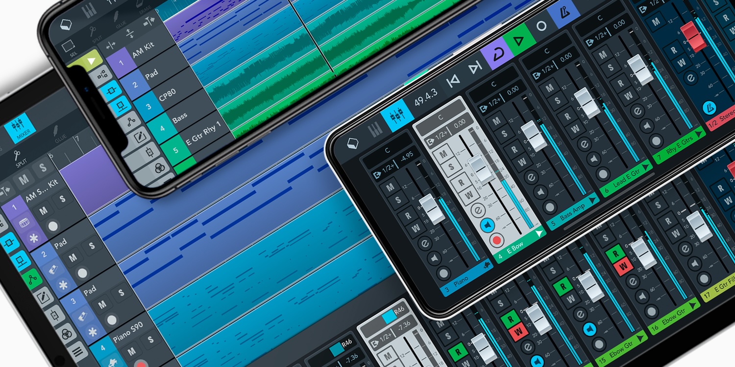 A device with buttons and sound mixer