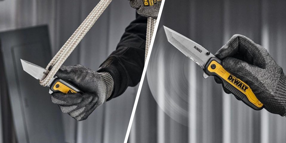 A person holding a knife