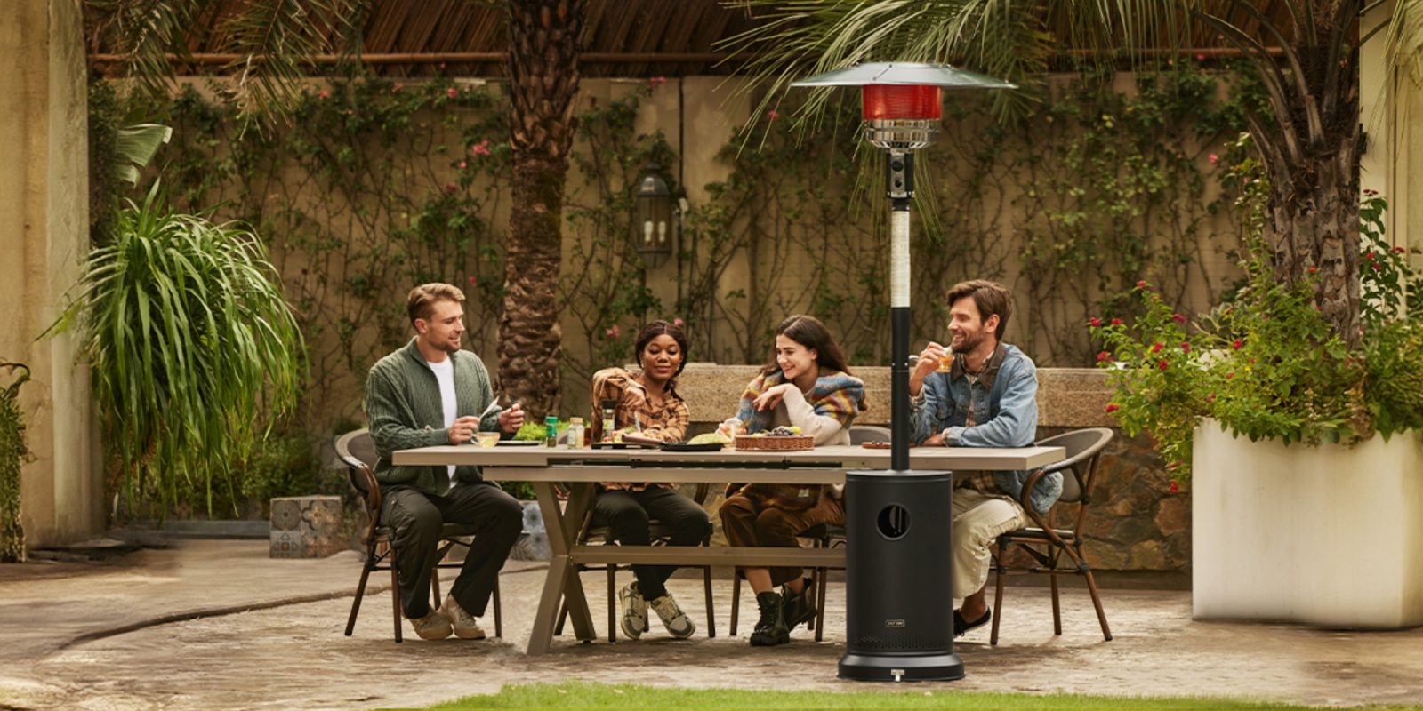 A group of people sitting at a table