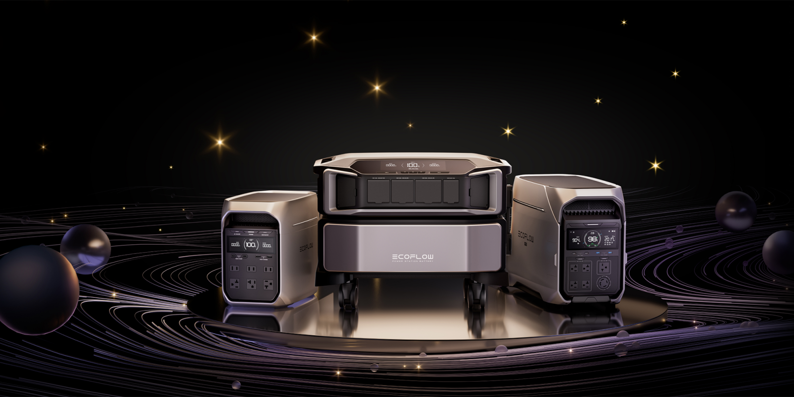 A computer equipment on a round surface