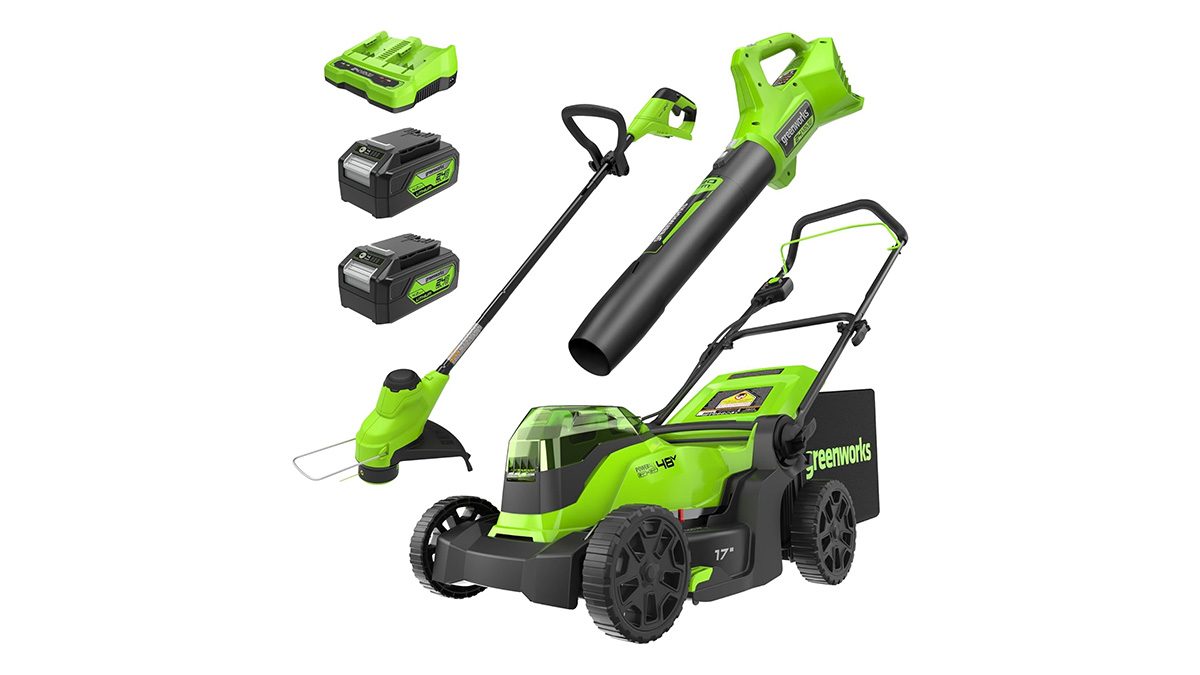 A green and black lawnmower