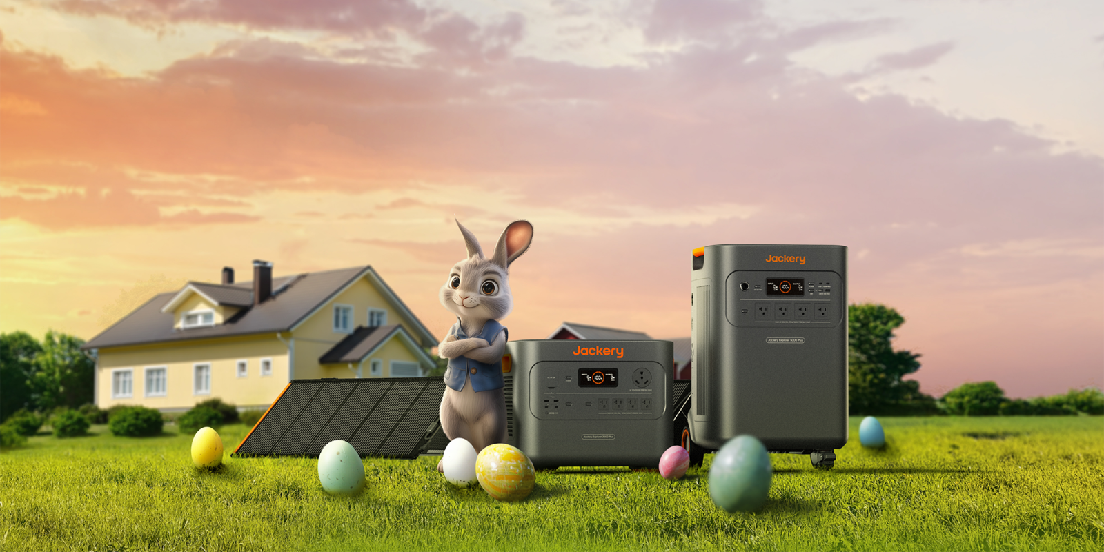 A bunny standing next to a couple of electronic devices