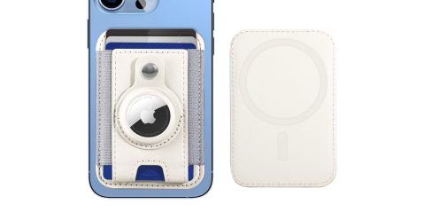 A phone with a white case