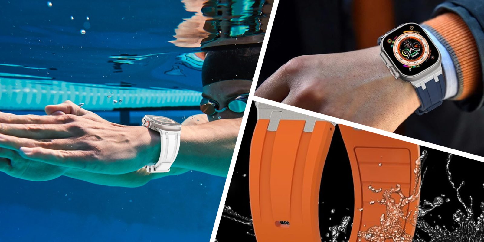 A collage of a person wearing a watch