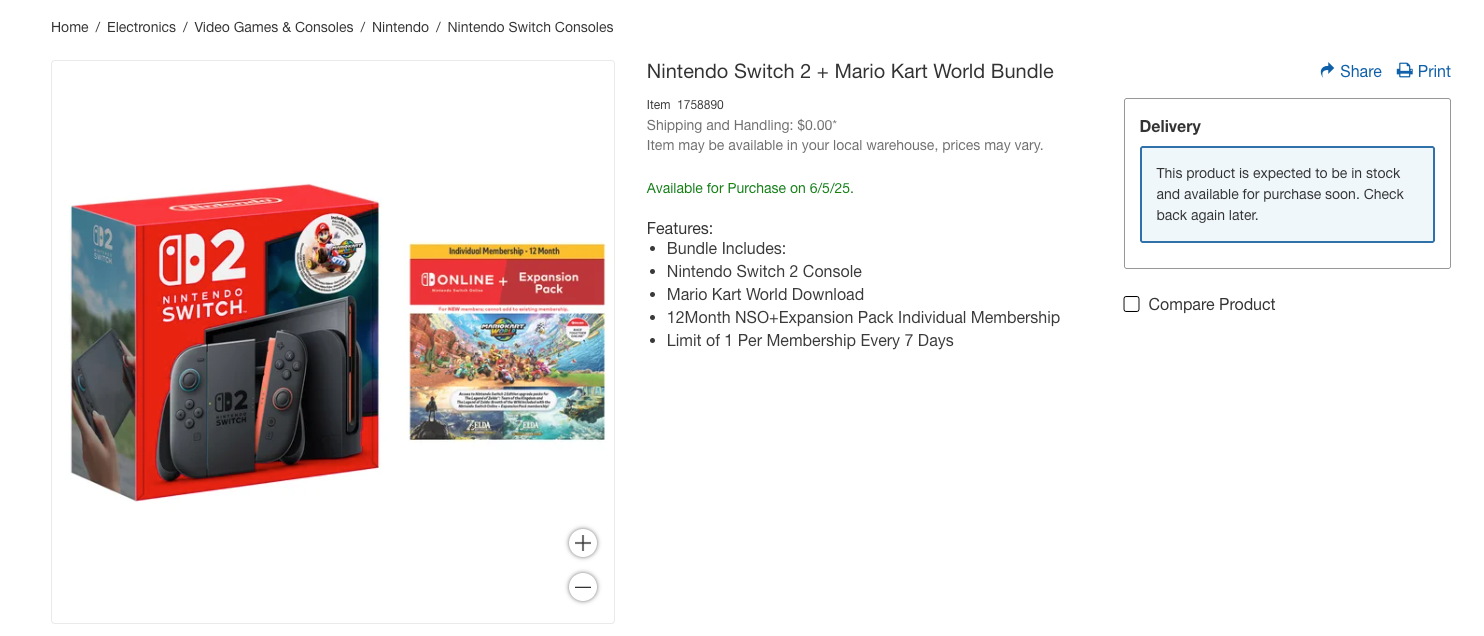 Nintendo Switch 2 stock updates: Walmart's listing now set to return ...