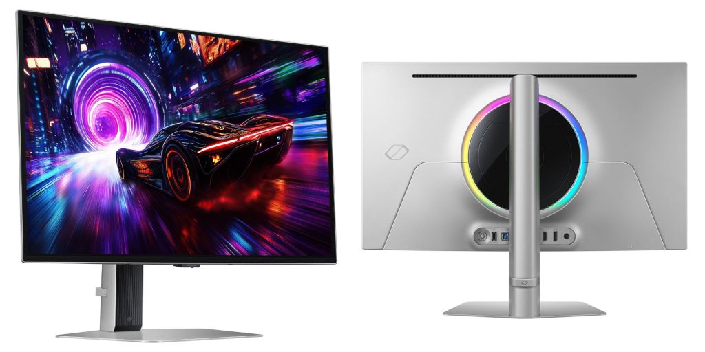 Image showing renders of Samsung's Odyssey gaming monitor in white.