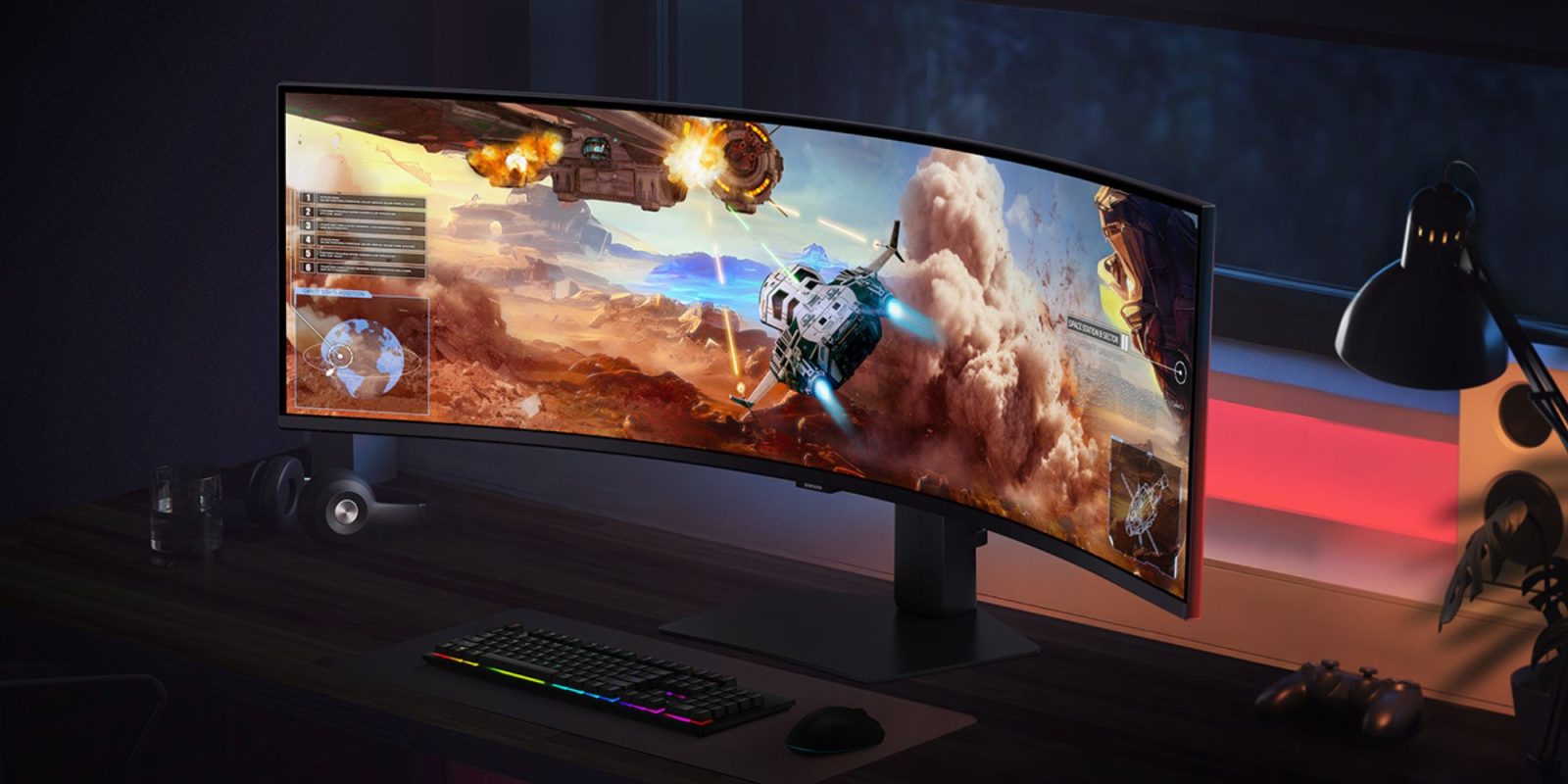 Image showing a render of Samsung's G91F gaming monitor.