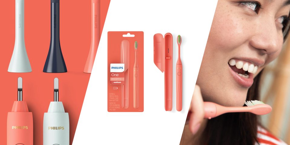 A collage of a toothbrush