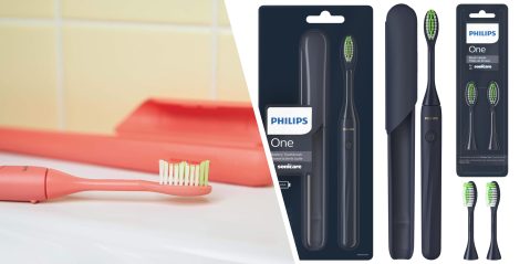 A collage of a toothbrush