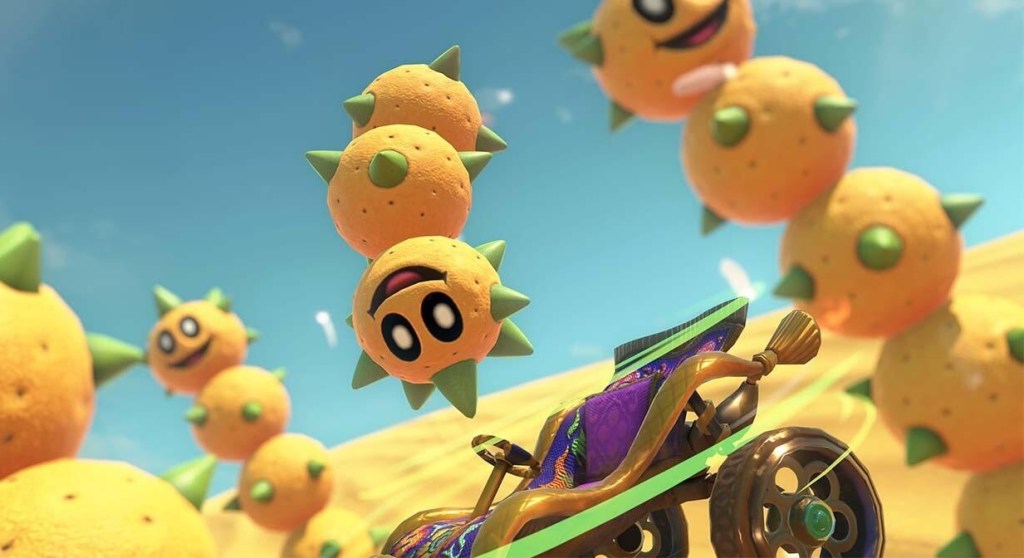 A yellow orange balls on a vehicle