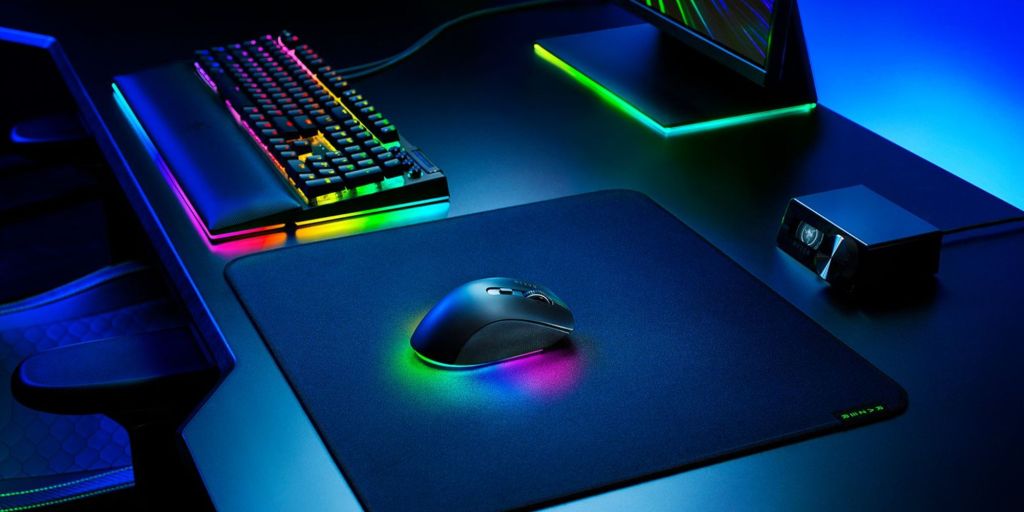 A mouse and keyboard on a mouse pad