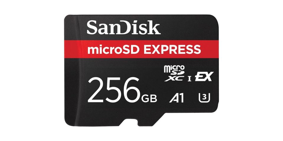 A black card with white text and red stripe