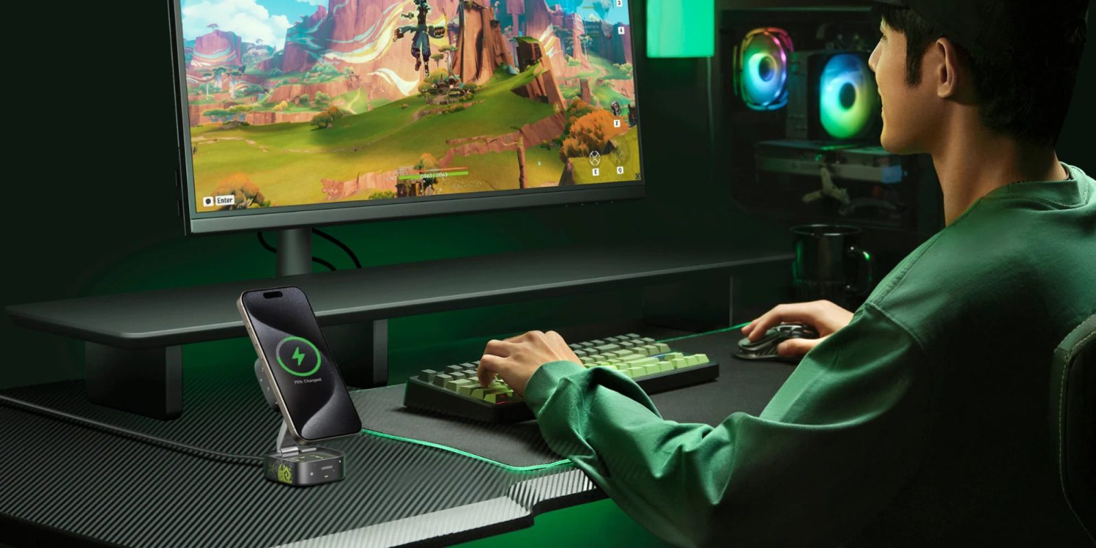 A person playing a video game