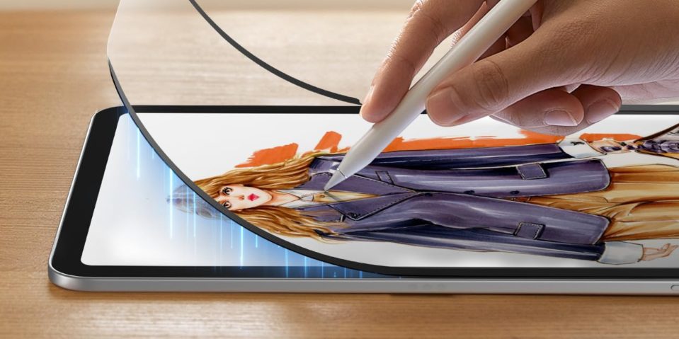 A hand drawing a picture of a woman