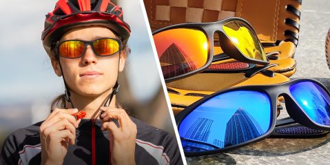 A collage of a man wearing sunglasses