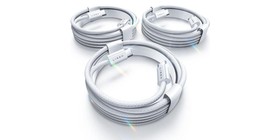 A group of white cables