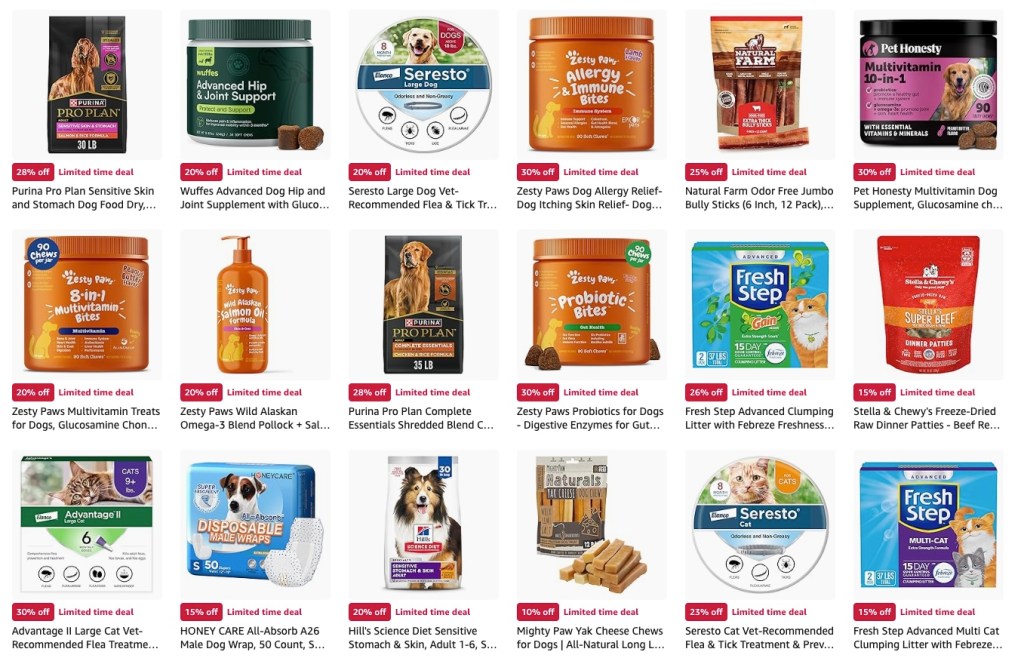 A collage of a dog food