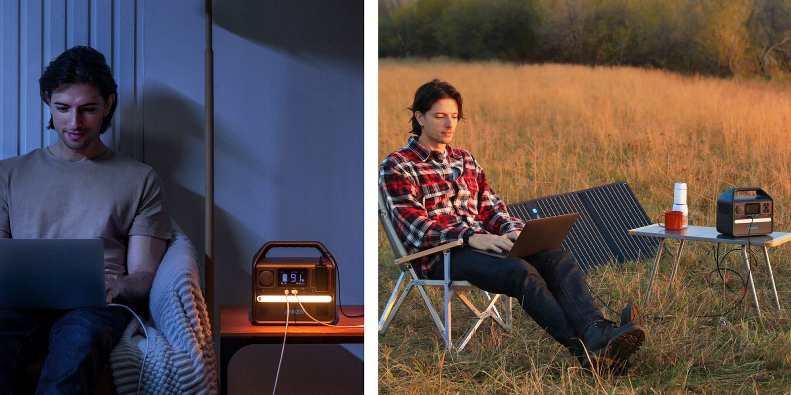 A man sitting in a chair with a laptop and an alarm clock