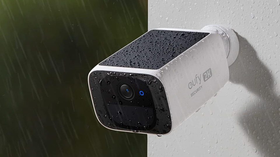 A camera on a wall