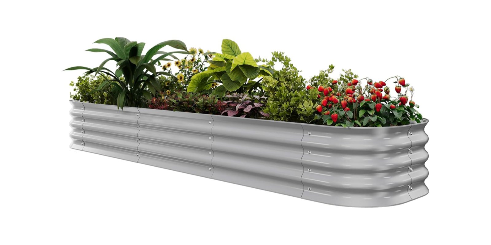 A planter box with plants