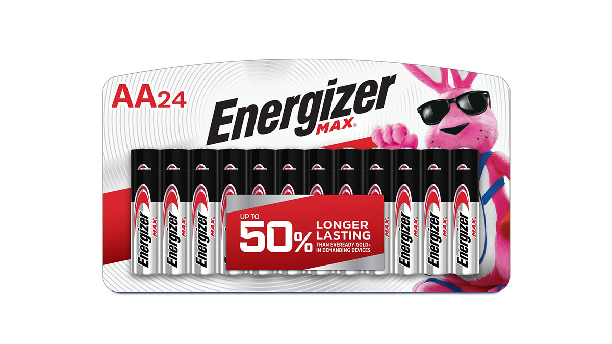 A pack of batteries in a package