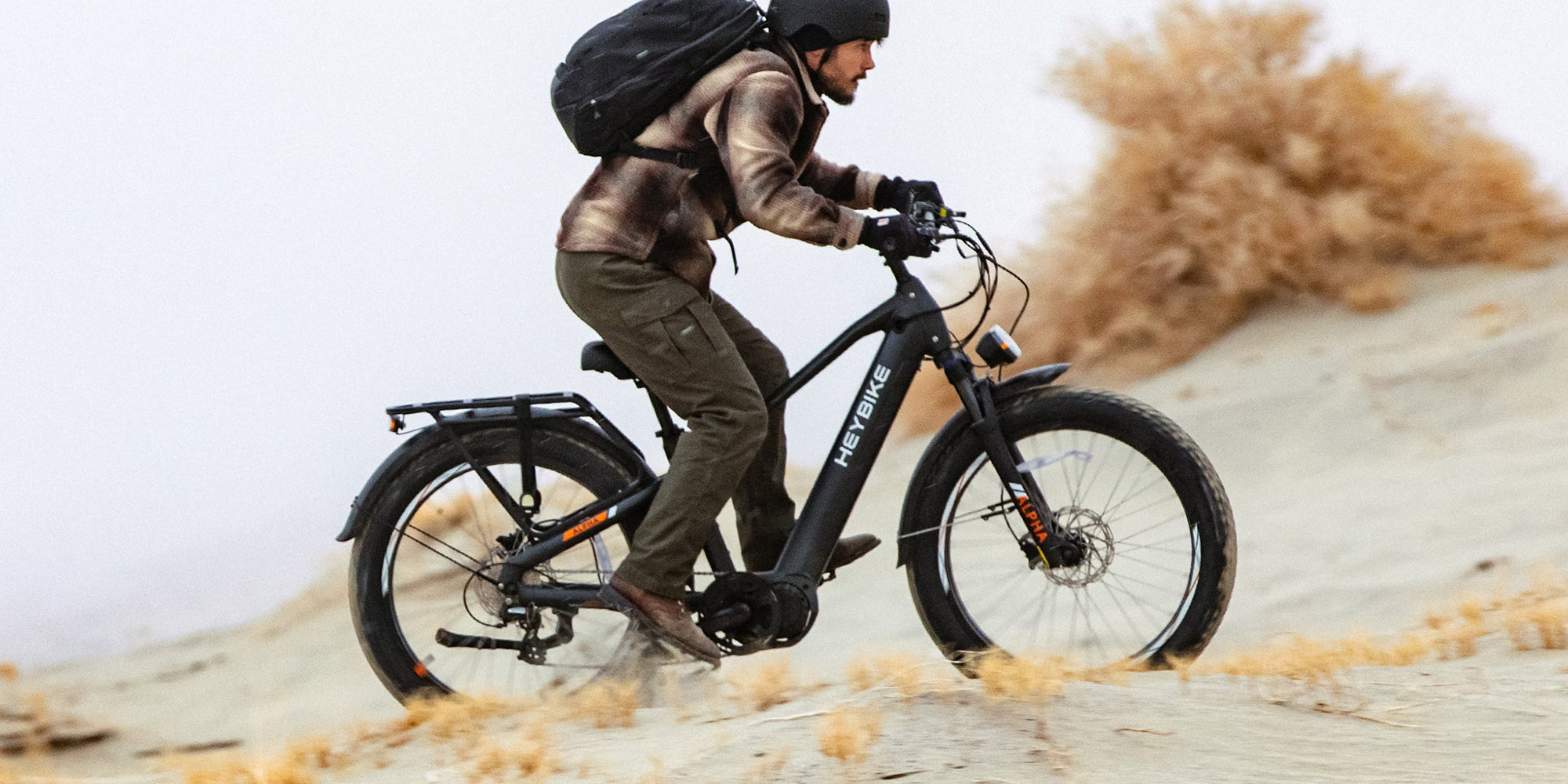 A man riding a bike