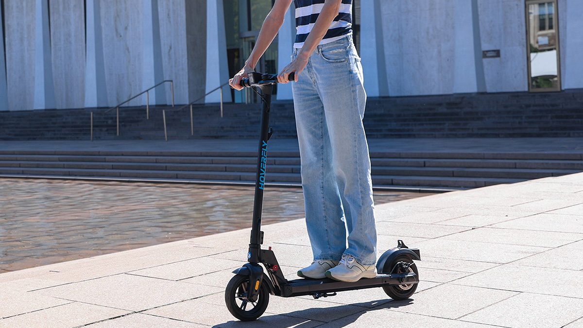 A person on a scooter