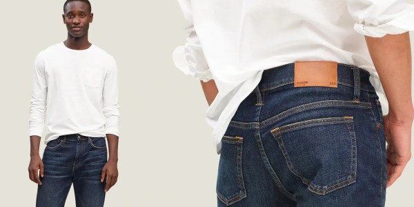 A man wearing blue jeans