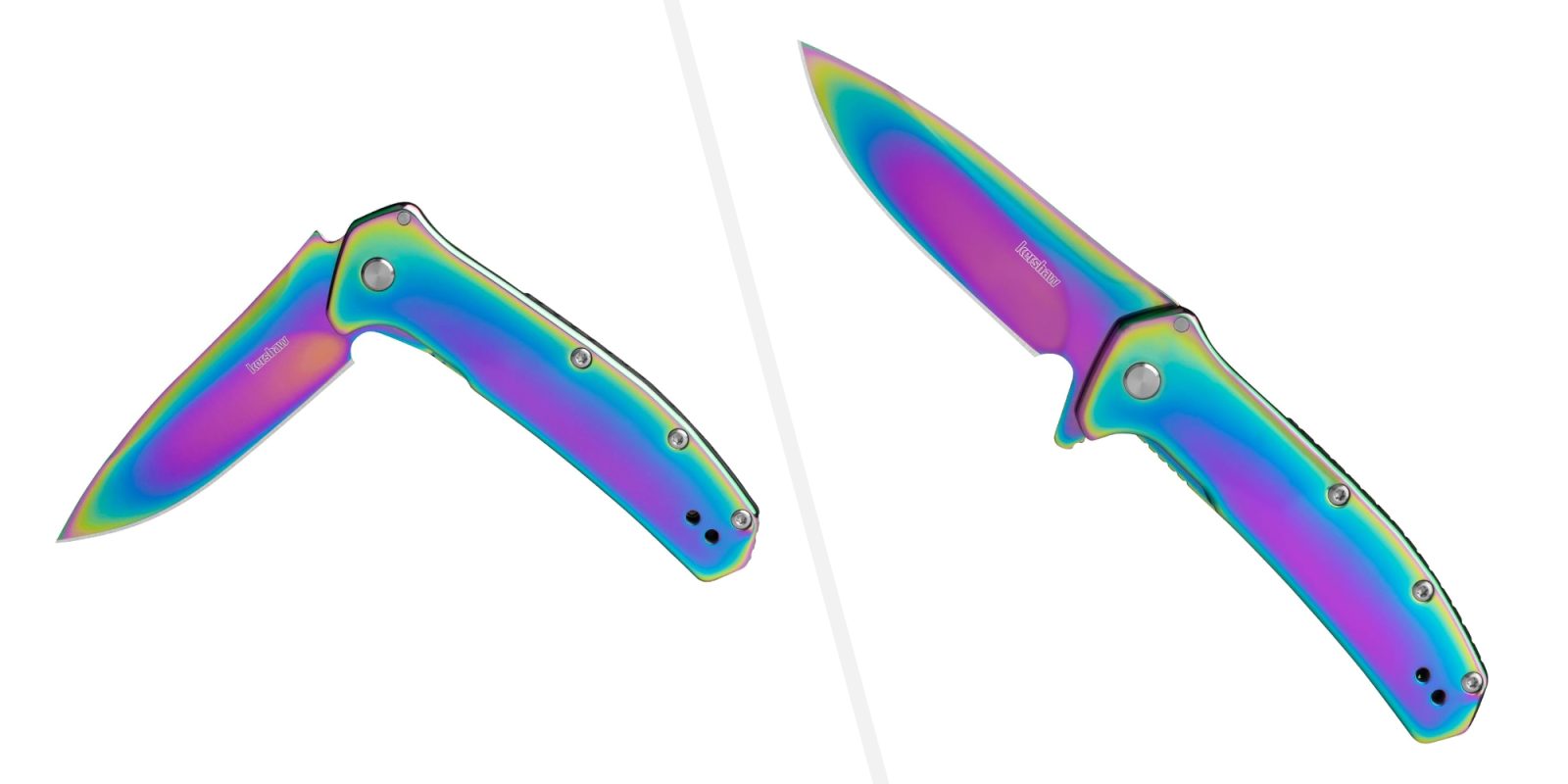 A multicolored knife with a handle