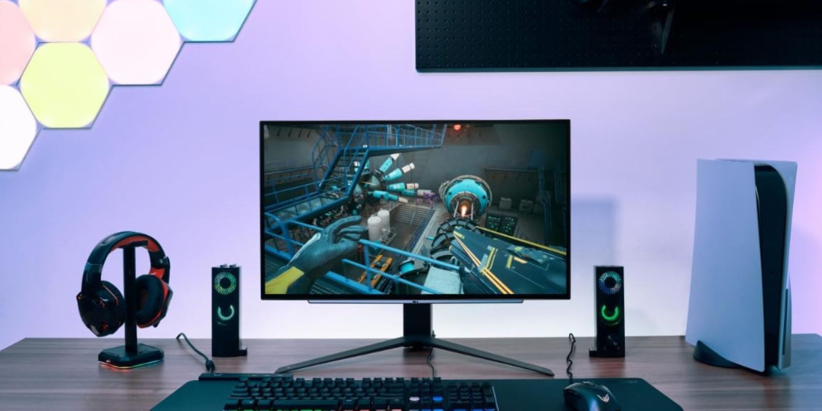 Image showing a render of LG's UltraGear 27-inch QHD gaming monitor.