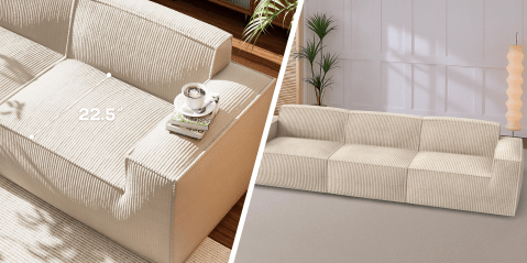 A close up of a couch