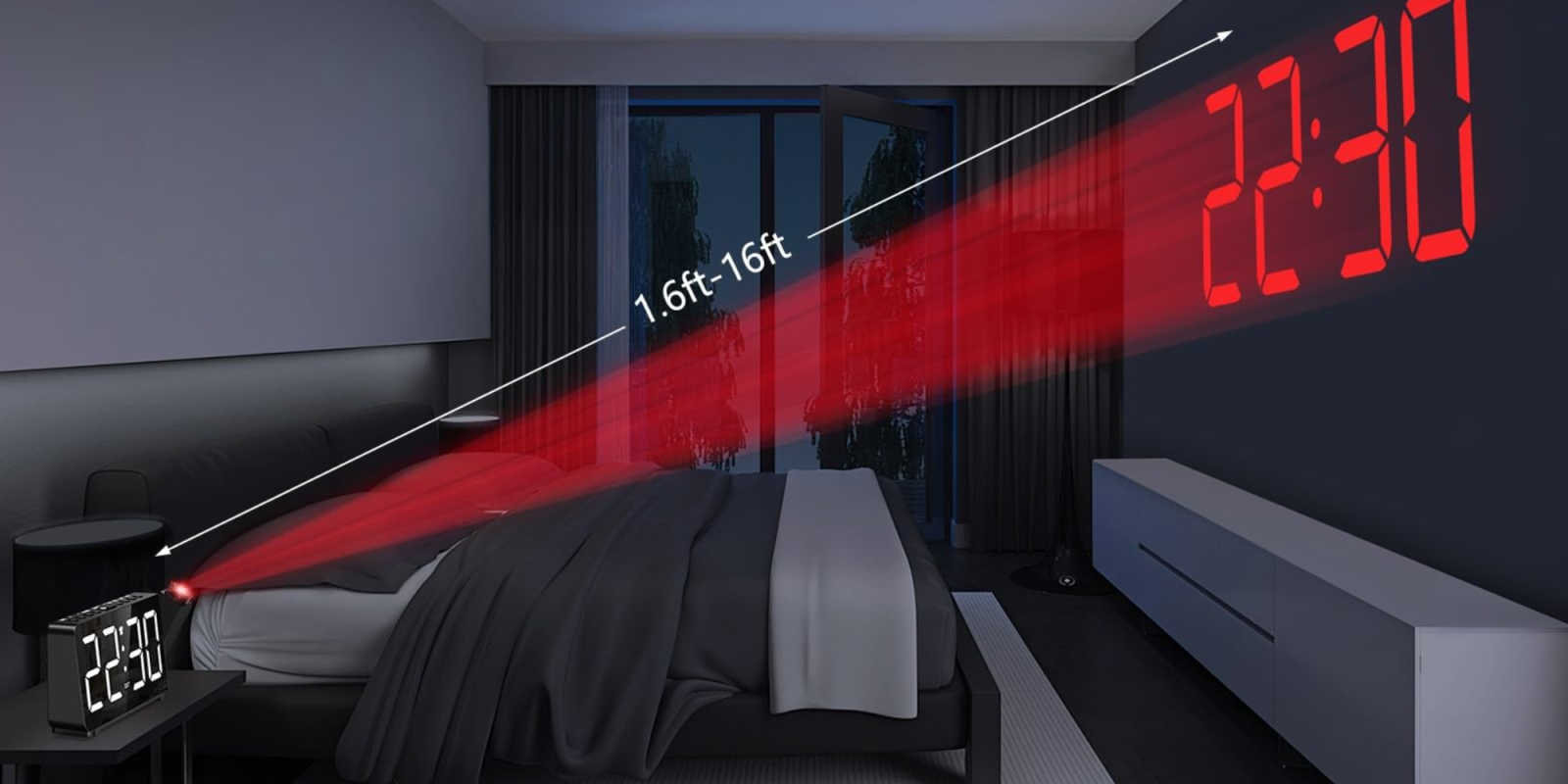 A room with a bed and a window