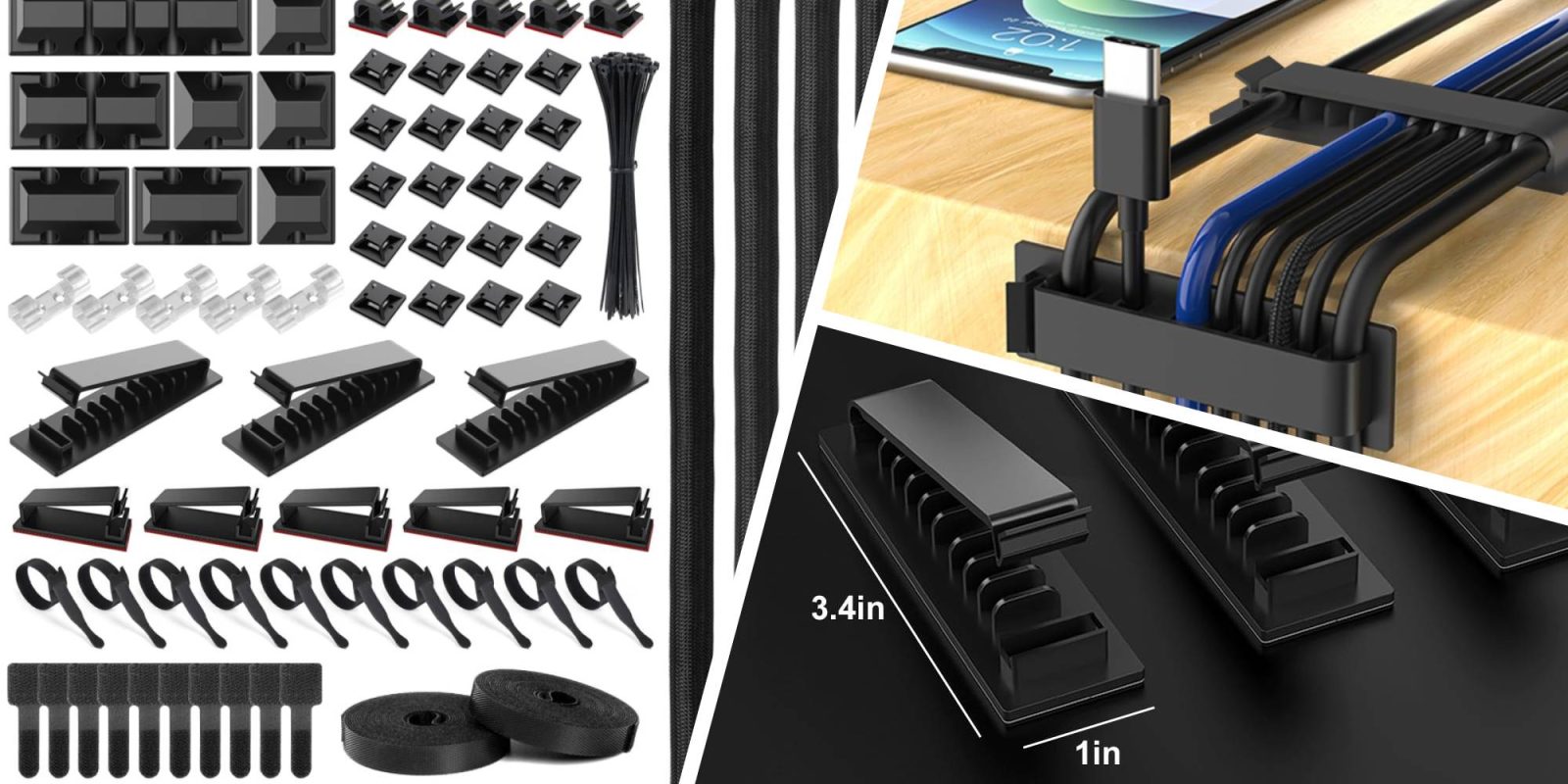 A collage of black objects