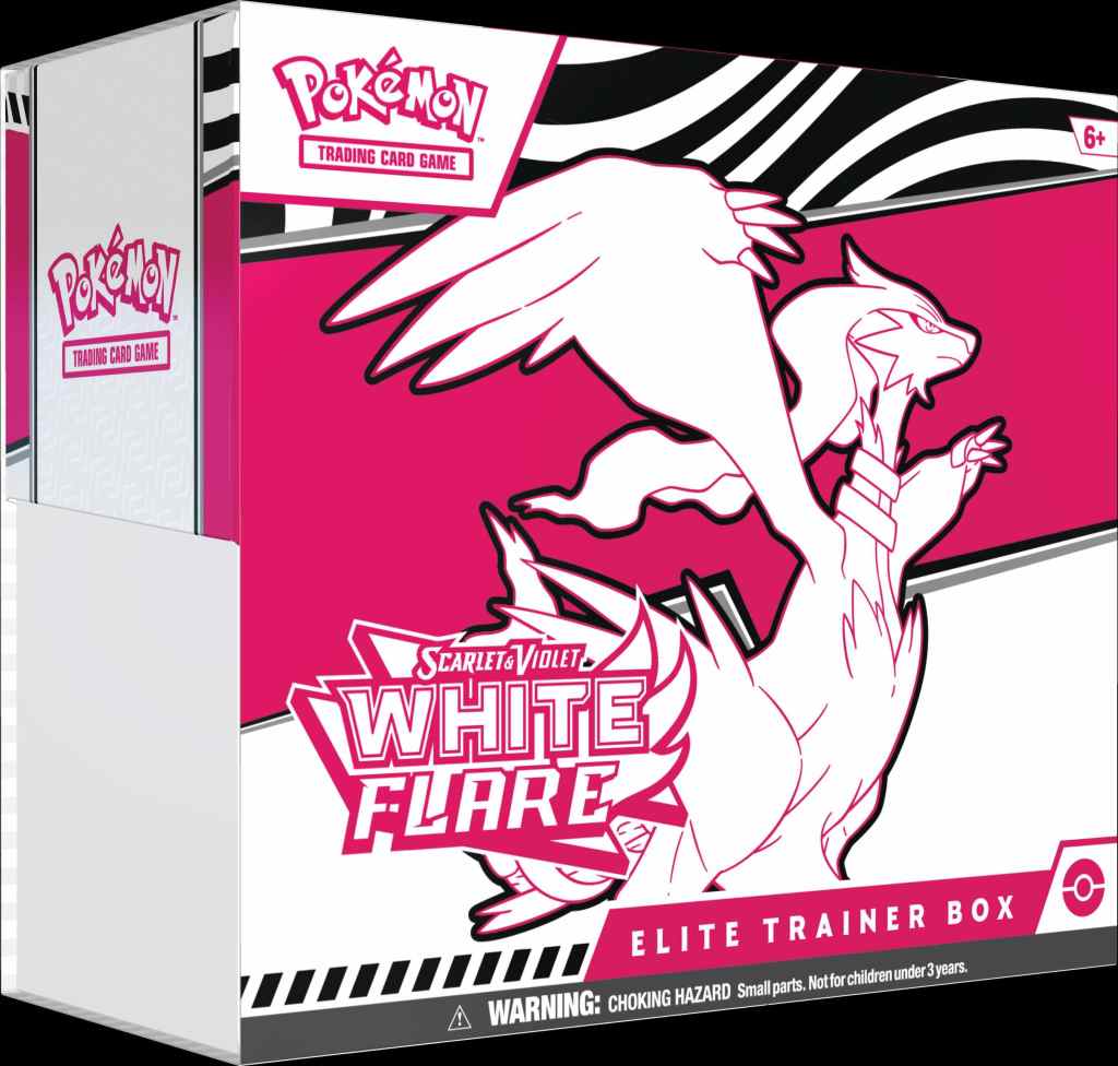 A box with a pink and white design