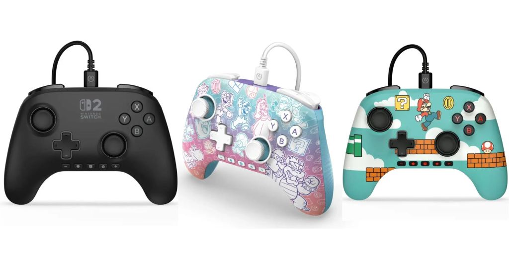 A group of video game controllers