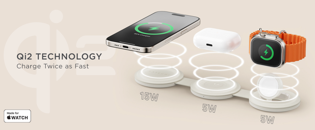 A cell phone and wireless charger