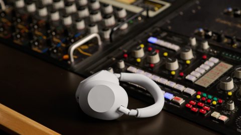 A headphones on a table