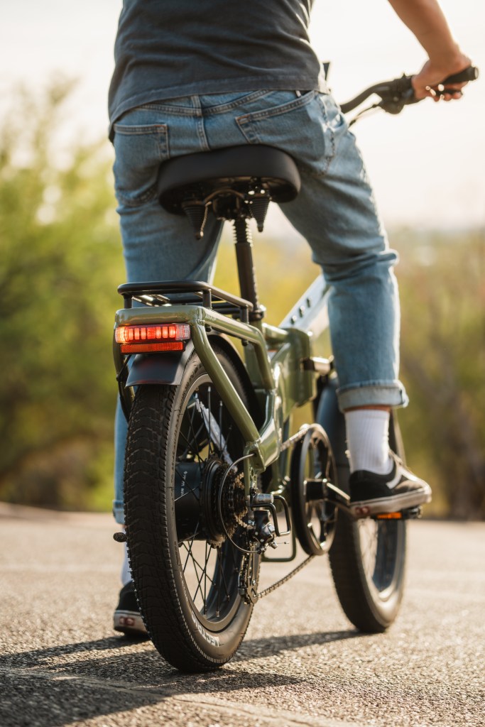 A person riding a bike