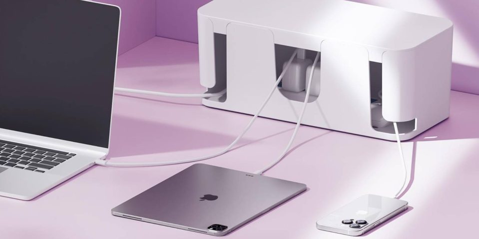 A white rectangular device with a silver rectangular object connected to it