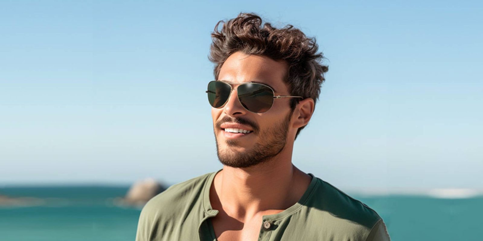 A man wearing sunglasses and smiling