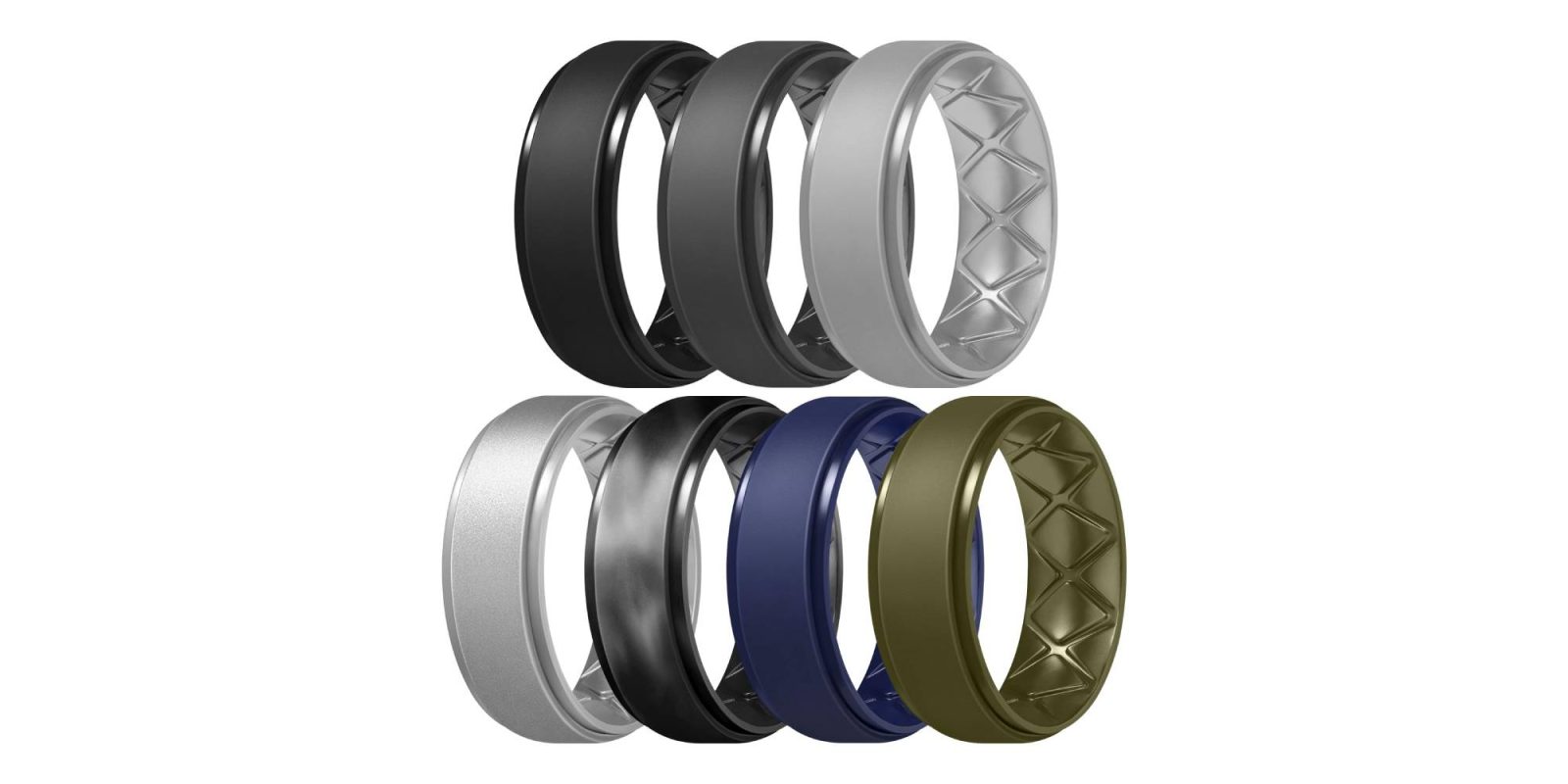 A group of rings with different colors