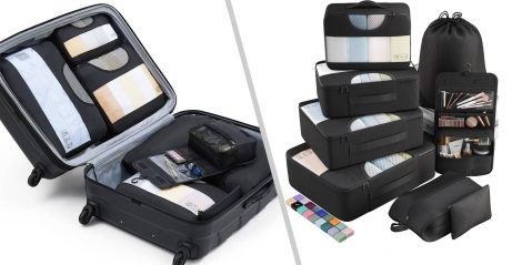 A collage of a suitcase